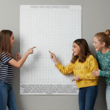 Family Halloween Movies Giant Word Search Puzzle